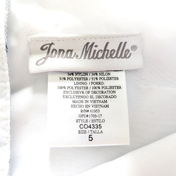 Jona Michelle Girls Formal White/Blue Shimmer Tulle Dress size 5 - Picture 5 of 6